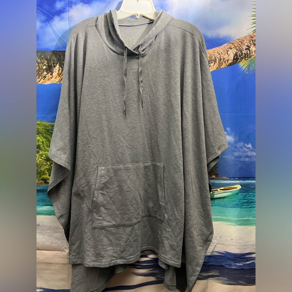 Cuddl Duds Hoodie Poncho Comfortwear Gray Pocket Hi-Low EXTRA OVERSIZED … - Picture 1 of 3